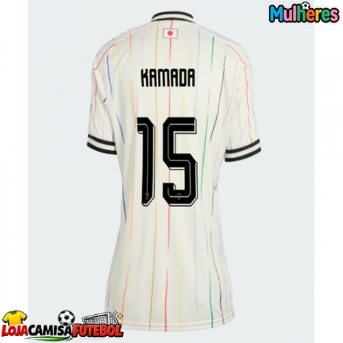 Camisa de Futebol Japão Daichi Kamada #15 Equipamento Secundário Mulheres Mundo 2026 Manga Curta